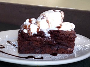 Chocolate Stout Brownie with vanilla icecream at Redhook Brewery
