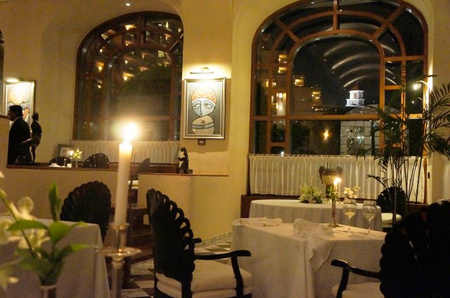 Painting by Leon Alva at Le Basilic (Mediterranean) restaurant in Cancun,Mexico