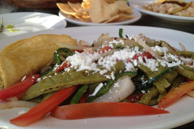 Cactus leaf salad at Taco Grill in La Isla Shopping Mall, Cancun, Mexico