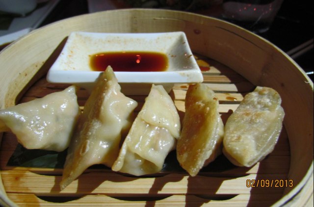 Shrimp and vegetable potstickers - served at Zengo NYC