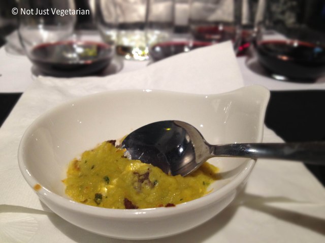 Pastel de choclo (meat with corn, raisins etc.) served in the Wine Basics class at Puro Wine NYC