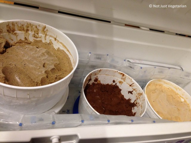 Vegan icecreams (espresso, chocolate chai and another) by Alchemy Creamery at The Seed 2013 in NYC
