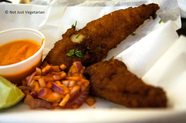 Fish fingers (Koliwada style) at Bombay Duck Co. in NYC