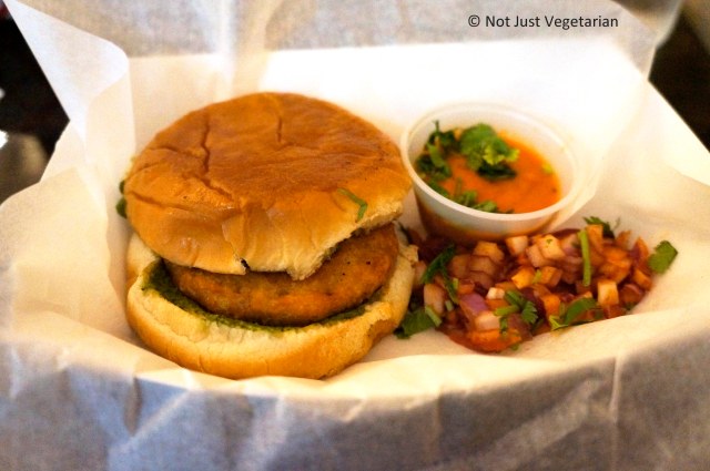 Vada Pav (spiced potato patty) at Bombay Duck Co. in NYC