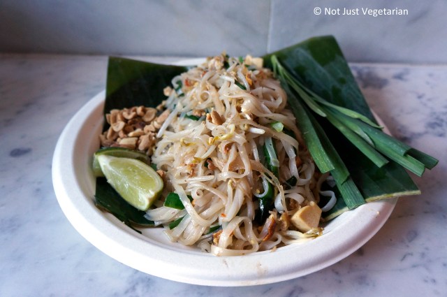 Phat Thai Thamadaa (regular) with ground pork, dried shrimp, fish sauce etc,) at Pok Pok Phat Thai in NYC