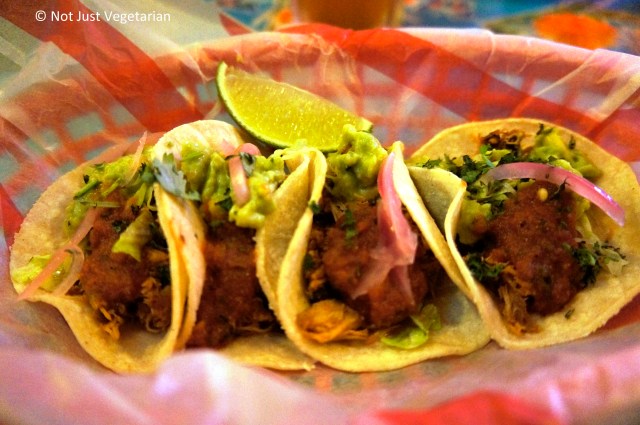 Chicken Tinga tacos at El Camion Mexicano in Soho,London