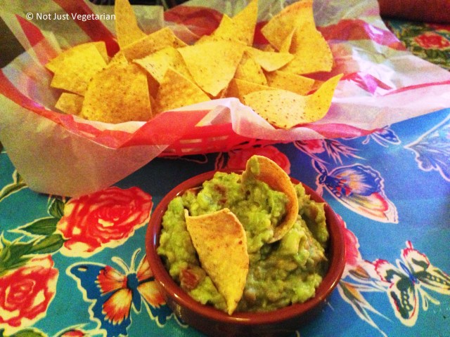 Guacamole with tortilla chips at El Camion in Soho, London
