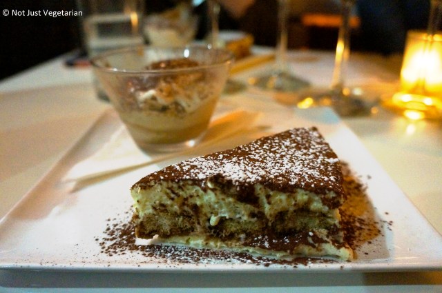 TIramisu served with a capuccino gelato at Giano NYC
