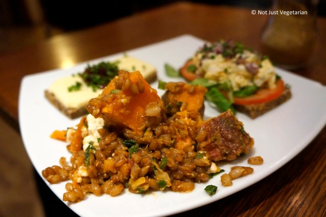 Sweet potato saladwith wheat berries and tarragon at Scandinavian Kitchen in London
