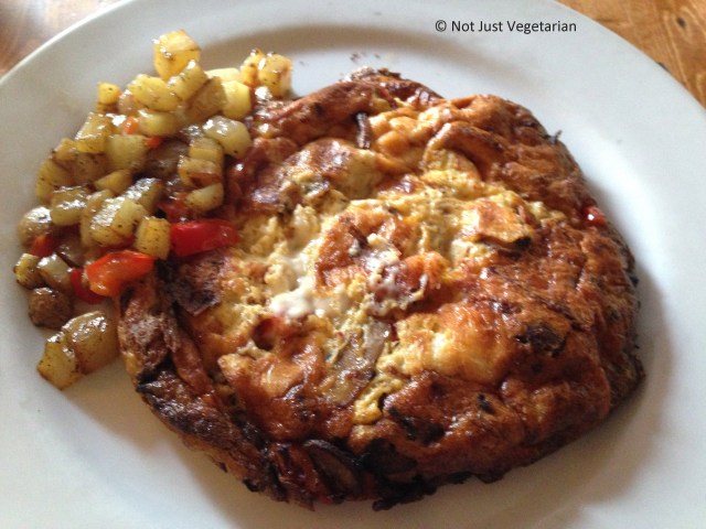 Frittata Italiana with salami, mushrooms, tomatoes at Grano Trattoria in NYV