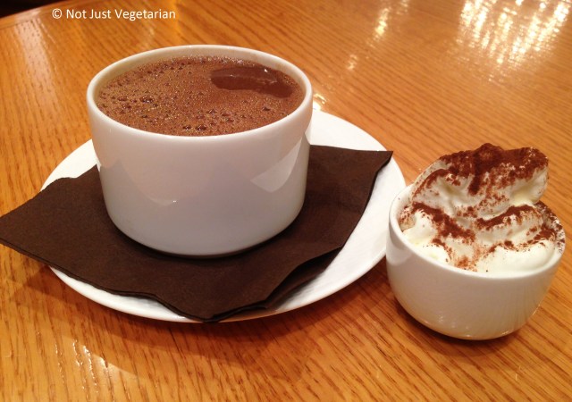 Rich, dark, hot chocolate at La Maison du Chocolat in NYC