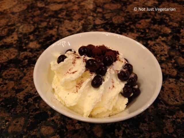 Whipped cream with chocolate carobs at La Maison du Chocolat in NYC