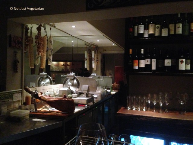 At the bar in Salt Yard in London