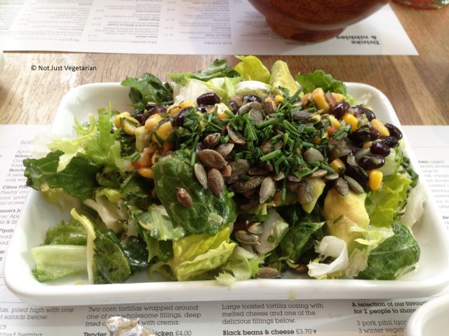 Corn and bean salad with sunflower seeds at Wahaca in London