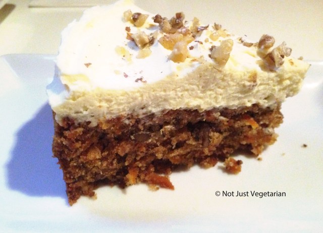Carrot cake with cream cheese frosting at Ottolenghi Islington in London