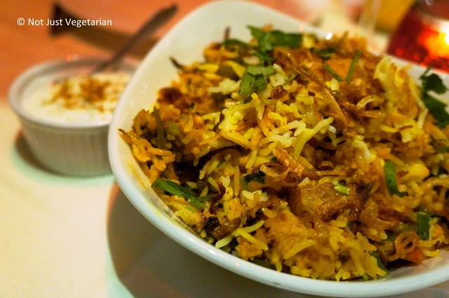 Vegetarian biryani at Dalcha in London