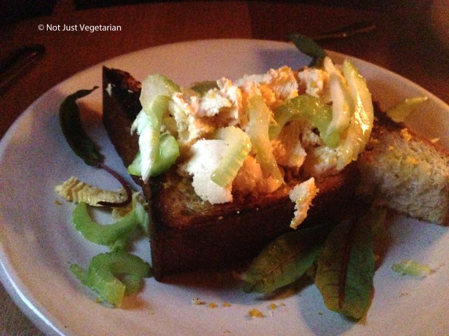 Uni toast with celery and sorrel at Navy in NYC